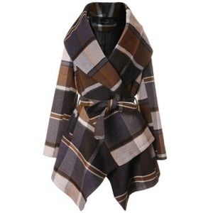 CHICWISH Women's Turn Down Shawl Collar Earth Tone Wool Blend Coat XL